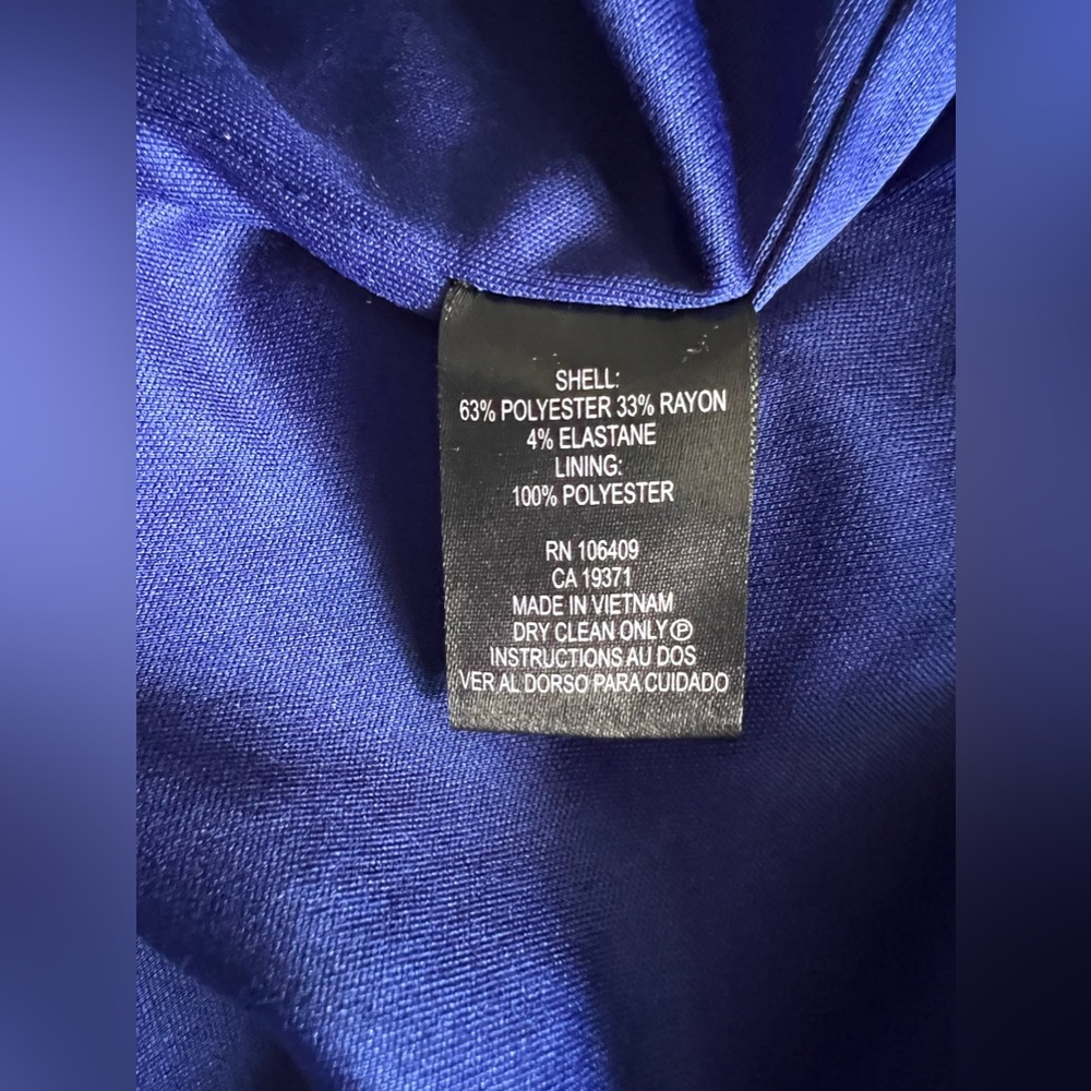 Chelsea Rose Cobalt Blue Sheath Dress Pleated Waist Office Formal Sz 10 - Picture 8 of 10